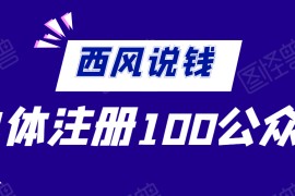 单体如何注册100个公众号【西风说钱 付费文章】