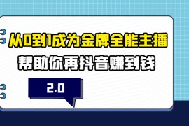 从0到1成为金牌全能主播2.0，帮助你在抖音赚到钱