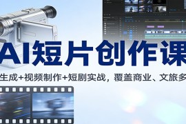 AI短片创作课：图文生成+ 视频制作+短剧实战，覆盖商业、 文旅多场景