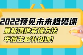2022预见未来趋势课：最新落地实操方法，年度主题升级课