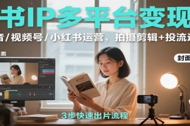 读书IP多平台变现课：抖音/视频号/小红书运营，拍摄剪辑+投流选品