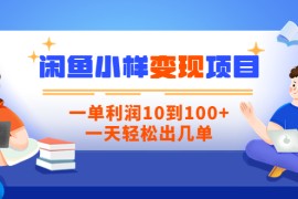 闲鱼小样变现信息差小项目，一单利润10到100+，一天轻松出几单 