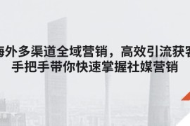 海外多渠道全域营销，高效引流获客，手把手带你快速掌握社媒营销