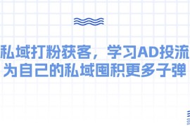 私域打粉获客，学习AD投流，为自己的私域囤积更多子弹