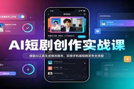 2026AI短剧创作实操课：AI剧本生成修改+手机端短剧发布全流程教学