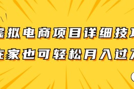虚拟电商项目详细技巧拆解，保姆级教程，在家也可以轻松月入过万。