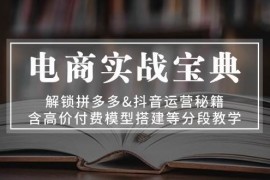 电商实战宝典：解锁拼多多，抖音运营秘籍，含高价付费模型搭建等分段教学