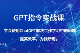  GPT指令实战课，学会使用ChatGPT解决工作学习中的问题，提高效率，为我所用
