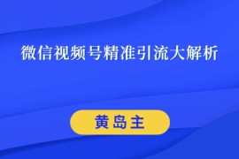 黄岛主微信视频号精准引流大解析，爆款封面文案引流细节核心技巧（视频教程）