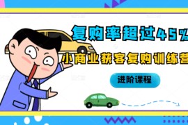 复购率超过45%，小商业获客复购训练营进阶课程
