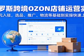 俄罗斯跨境OZON店铺运营实战，0元入驻，选品、推广、物流等基础到实操快速上手