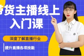 带货主播线上入门课，深度了解直播行业及提升直播各项技能