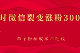 两小时微信裂变涨粉3000+人，单个粉丝成本四毛钱 