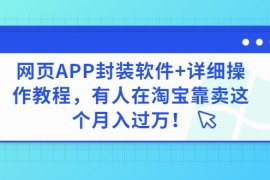  网页APP封装软件【安卓版】+详细操作教程，有人在淘宝靠卖这个月入过万！