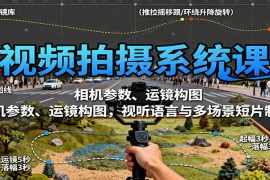视频拍摄系统课：相机参数、运镜构图，视听语言与多场景短片制作