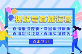 视频号直播运营 视频号直播推流逻辑/流量渠道解析/直播起号攻略/直播实操技巧
