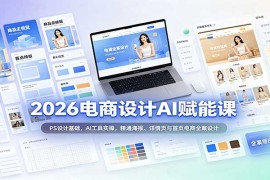 2026电商设计AI进阶课：PS基础+AI工具实操，掌握海报/详情页/首页全案设计