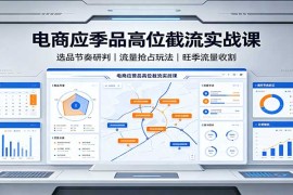 电商应季品高位截流实战课：选品节奏研判，流量抢占玩法，旺季流量收割