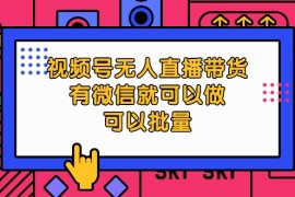  视频号无人直播带货，有微信就可以做，可以批量【视频课程】
