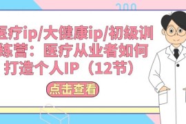 医疗ip/大健康ip/初级训练营：医疗从业者如何打造个人IP（12节）