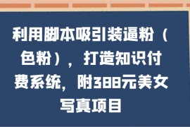 利用脚本吸引装逼粉（色粉），打造知识付费系统，附388元美女写真项目