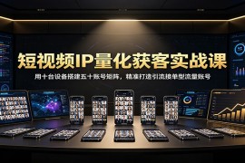 短视频IP量化获客实战课：用十台设备搭建五十账号矩阵，精准打造引流接单型流量账号