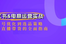 小红书电商运营实战：从账号优化到选品策略，再到直播带货的全面指南