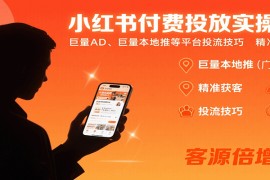 小红书付费投放实操课：巨量AD、巨量本地推等平台投流技巧精准获客