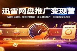 迅雷网盘推广变现实战营：从案例拆解到实操落地，掌握群组运营与引流代发全链路方法
