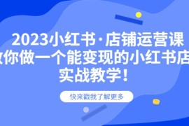小红书·店铺运营课，教你做一个能变现的小红书店铺，20节-实战教学