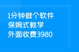 1分钟做个软件  有人靠这个已经赚100W 保姆式教学  外面收费3980