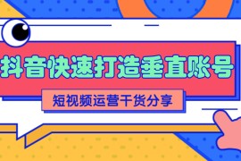  抖音短视频运营分享：如何快速打造一个垂直账号【视频课程】