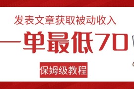 发表文章获取被动收入，一单最低70，保姆级教程