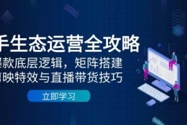 快手生态运营全攻略：爆款底层逻辑，矩阵搭建，剪映特效与直播带货技巧