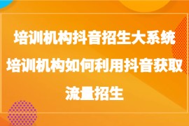 培训机构抖音招生大系统，培训机构如何利用抖音获取流量招生