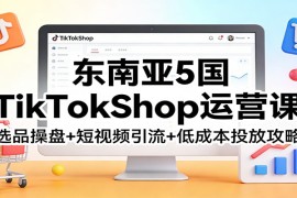 东南亚TikTokShop运营课：选品操盘+短视频引流+低成本投放攻略