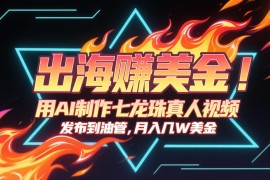 出海赚美金，用AI制作七龙珠真人视频，发布到油管，条条爆火，月入几十K美金