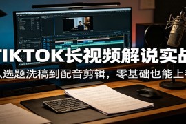 TIKTOK长视频解说实战：从选题洗稿到配音剪辑，零基础也能上手