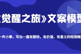 《觉醒之旅》文案模型，带你用一件小事，写出一篇有期待，有价值，有意义的短视频文案