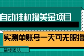 全自动挂机撸美金项目，多账号操作日撸美金无上限
