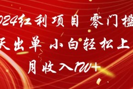 2024红利项目 零门槛当天出单 小白轻松上手 月收入1W+