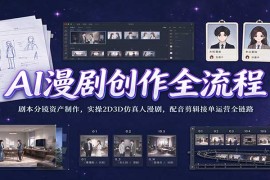2026 AI漫剧全流程实战：剧本分镜资产制作 2D3D仿真人漫剧配音剪辑接单运营全攻略