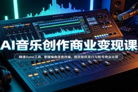 2026 AI音乐创作变现全攻略：Suno工具精通+编曲混音改编+版权发行与账号运营实战