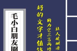 毛小白内容合集《朋友圈说说精华1000+》好的文字才值钱（第1部+2部）