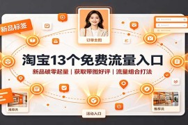 淘宝13个免费流量入口：新品破零起量，获取带图好评，流量组合打法