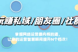 玩赚私域/朋友圈/社群，掌握网络运营最内核的道，让你的运营智慧瞬间提升N个档