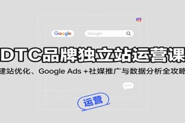 DTC品牌独立站运营课：建站优化、Google Ads + 社媒推广与数据分析全攻略
