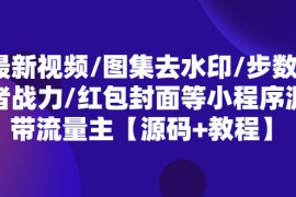 最新视频/图集去水印/步数/王者战力/红包封面等 带流量主(小程序源码+教程) 