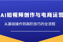 AI短视频创作与电商运营，从基础操作到高阶技巧的全流程