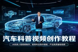汽车科普视频创作教程：AI仿真人短视频制作，套用专业指令模板，产出高质量短视频